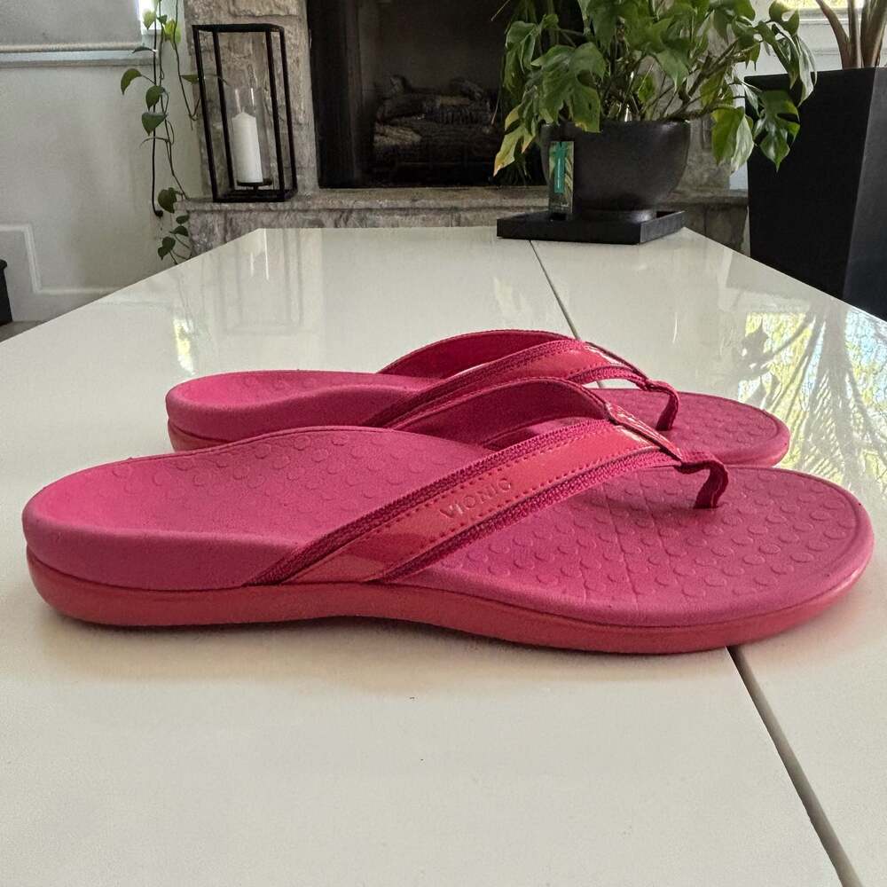 Vionic Women's Islander Toe Post Flip Flop Sandals Pink Bubblegum Size 10